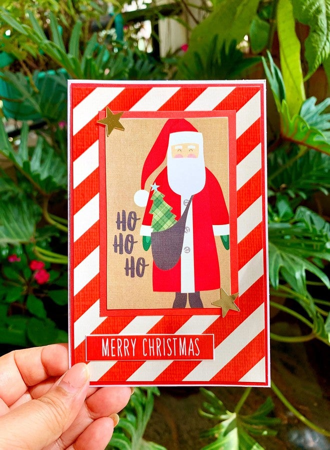 Crafted Forever handmade Christmas greeting card- pack of 4 with envelopes, 4x6 size, Inside Blank, 300 GSM paper used - Image 2